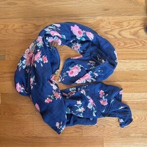 Navy Floral Scarf